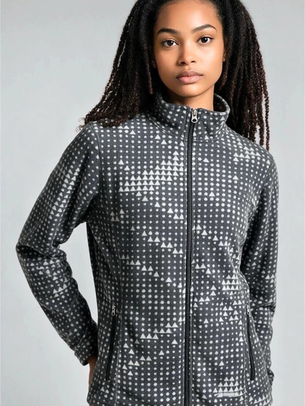 Eddie Bauer NWOT Women's Geometric Fleece Jacket Size Medium